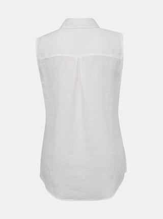 Biela dámska ľanová košiľa bez rukávov M&Co