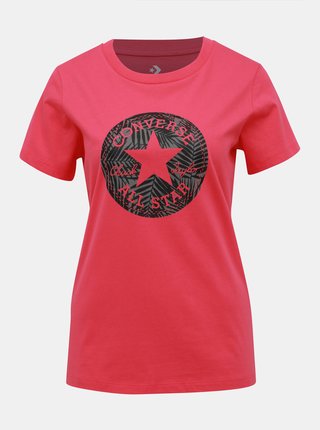 Tmavoružové dámské tričko s potiskem Converse
