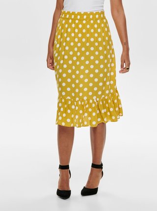 Žltá bodkovaná sukňa Jacqueline de Yong Star
