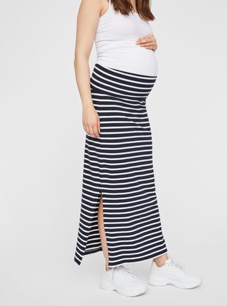 Modro-biela pruhovaná tehotenská sukňa Mama.licious Lea