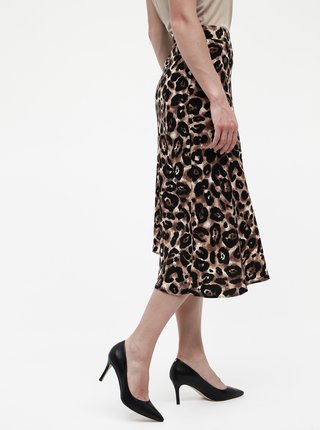 Čierno–hnedá asymetrická sukňa s gepardím vzorom Miss Selfridge