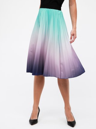 Zeleno-fialová plisovaná sukňa s ombré efektom Haily´s Amelia