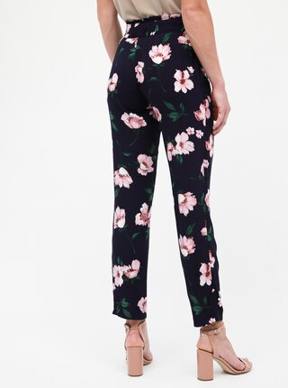 Tmavomodré dámske kvetované nohavice Haily´s Ronja