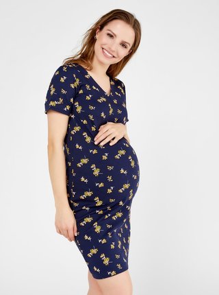 Tmavomodré tehotenské šaty Mama.licious Leva