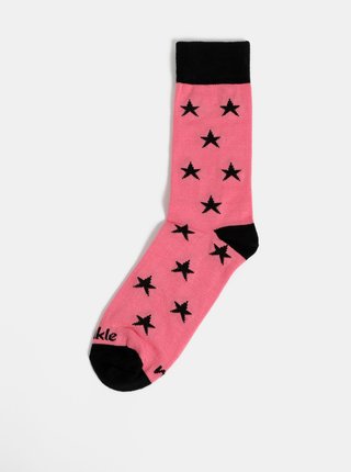 Růžové dámské vzorované ponožky Fusakle Hvězda