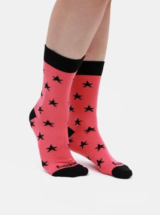 Růžové dámské vzorované ponožky Fusakle Hvězda
