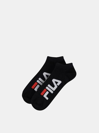 Sada dvoch párov pánskych čiernych nízkych ponožiek FILA