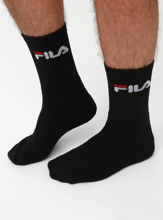 Sada tří páru pánských černných ponožek FILA