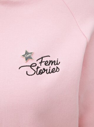 Rúžová mikina  s odznakom v tvare hviezdy Femi Stories Mila
