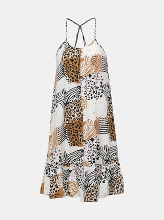 Hnedo-biele šaty s gepardím vzorom Femi Stories Arava