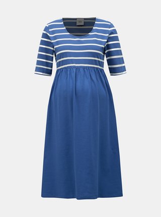 Modré pruhované tehotenské šaty Mama.licious Madelleine