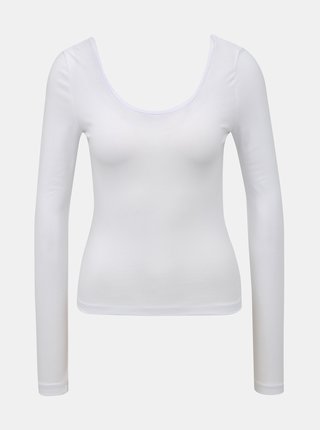 Biele basic tričko s dlhým rukávom Noisy May Kerry