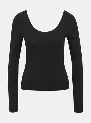 Čierne basic tričko s dlhým rukávom Noisy May Kerry