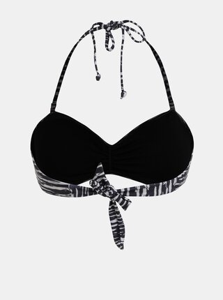Krémovo-čierny vzorovaný horný diel plaviek Dorothy Perkins