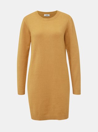 Horčicové svetrové šaty Jacqueline de Yong Marco