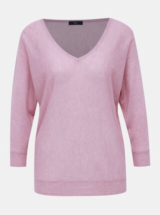 Rúžový ľahký sveter s 3/4 rukávom M&Co