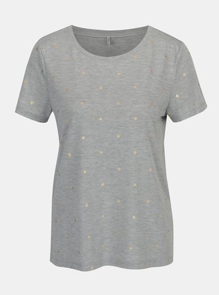 Sivé melírované vzorované tričko ONLY Isabella 