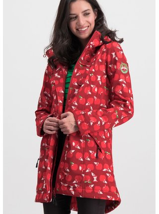 Červený vzorovaný funkčný softshellový kabát Blutsgeschwister Wild Weather