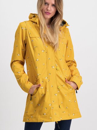 Žltý vzorovaný funkčný softshellový kabát Blutsgeschwister Wild Weather