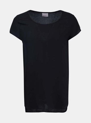 Čierne tričko s dlhšou zadnou časťou VERO MODA Boca