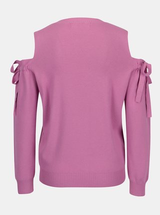 Ružový sveter s prestrihmi na ramenách VERO MODA Celena