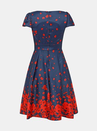 Červeno-modré kvetované šaty Dolly & Dotty Claudia