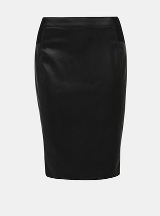 Černá koženková pouzdrová sukně VERO MODA Buttersia
