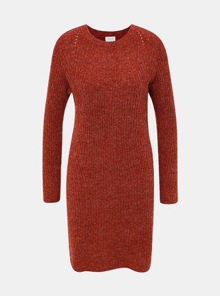 Červené svetrové šaty s prímesou vlny VILA Owsa
