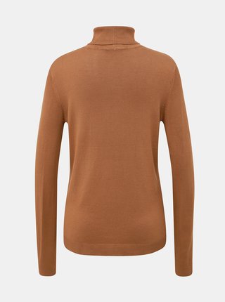Hnedý basic sveter s rolákom VILA Bolonia