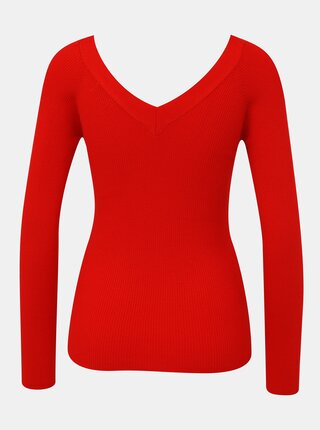 Červený rebrovaný sveter Jacqueline de Yong Pippa
