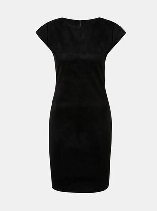 Čierne púzdrové šaty v semišovej úprave Haily´s Serany