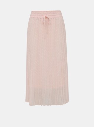 Rúžová plisovaná vzorovaná midi sukňa Miss Selfridge