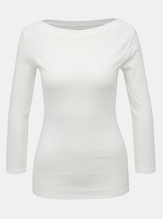 Biele rebrované tričko Dorothy Perkins