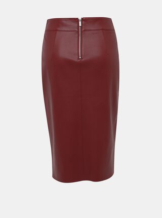 Vínová koženková púzdrová sukňa Dorothy Perkins