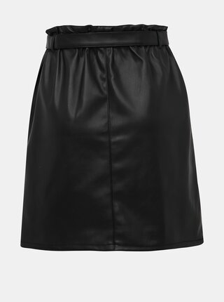 Čierna koženková sukňa ONLY Rigie