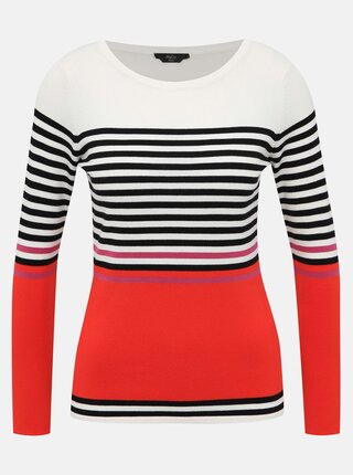 Bielo-červený pruhovaný sveter M&Co Petite