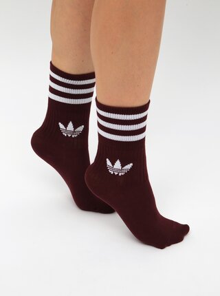 Sada troch párov dámskych ponožiek v rúžovej, vínovej a bielej farbe adidas Originals