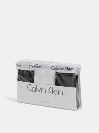 Sada tří kalhotek v bílé a černé barvě Calvin Klein Underwear