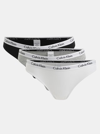 Balenie troch nohavičiek v bielej, sivej a čiernej farbe Calvin Klein Underwear