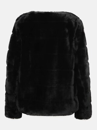 Čierny krátký kabát s umelej kožušiny Dorothy Perkins