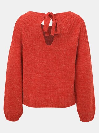 Červený žíhaný sveter s priestrihom Jacqueline de Yong Olivia