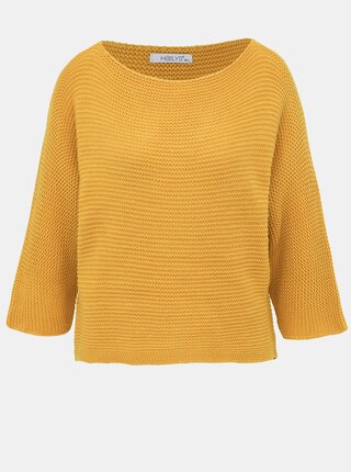 Horčicový dámsky basic sveter Haily´s Anne