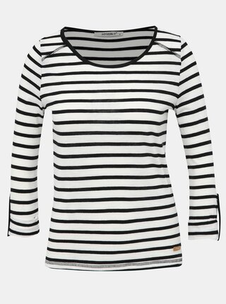 Čierno-biele dámske pruhované basic tričko Haily´s Femke