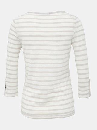 Bielo-šedé dámske pruhované basic tričko Haily´s Femke