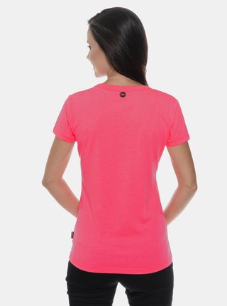 Neonovo rúžové dámske tričko s potlačou SAM 73