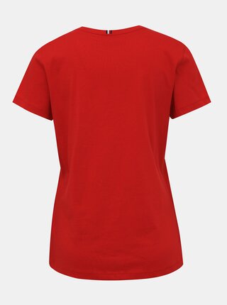 Červené dámske basic tričko Tommy Hilfiger New Crew