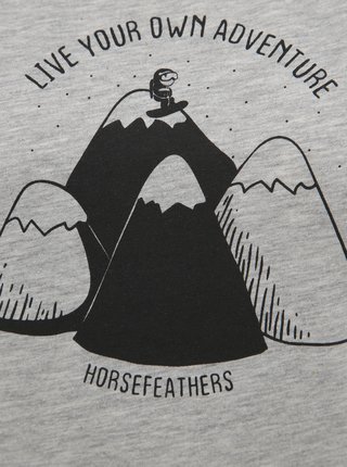 Šedé dámske tričko s potlačou Horsefeathers Scarlet