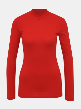 Červené basic tričko so stojáčikom Dorothy Perkins