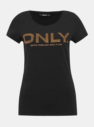 Čierne dámske tričko s aplikáciou Only