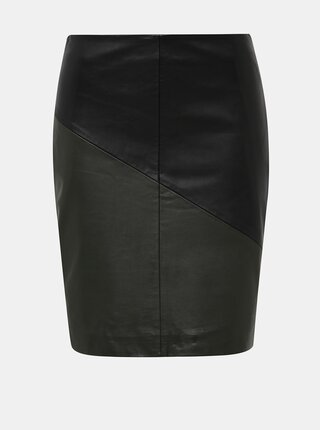 Čierna kožená púzdrová sukňa Selected Femme Marva
